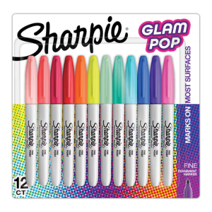 Sharpie Glam Pop 12-Color Fine Tip Permanent Markers