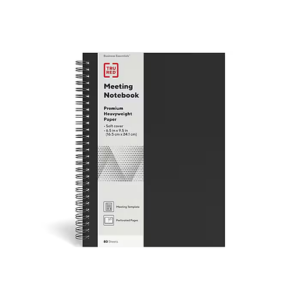 Tru Red Medium Soft Cover Meeting Notebook Black